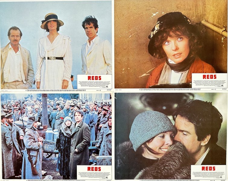 Vittorio Storado (1940) - Set of 4 Press Photos - Stills from American Historical Film 'Reds' - Diane Keaton, Warren Beatty, Jack Nicholson