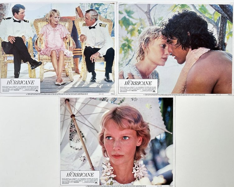 Set of 3 Press Photos - Stills from Film 'Hurricane' - Mia Farrow, Dayton Ka'ne