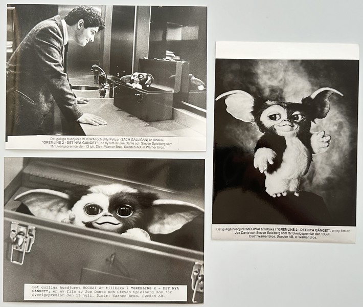 Set of 3 Press Photos - Stills from Film 'Gremlins 2: The New Batch' - Steven Spielberg