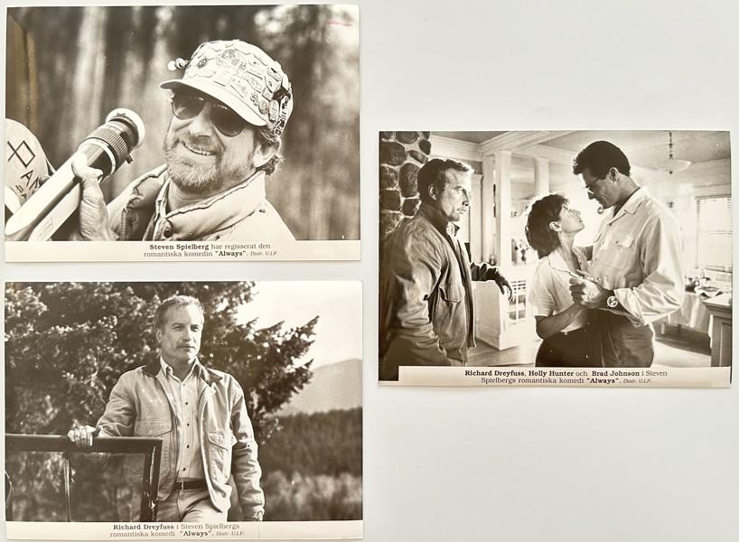 Set of 3 Press Photos - Stills from Film 'Always' - Richard Dreyfuss, Holly Hunter, Steven Spielberg