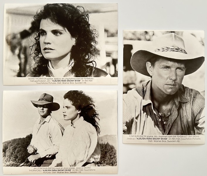 Set of 3 Press Photos - Stills from Film 'The Man from Snowy River II' - Tom Burlinson, Sigrid Thornton