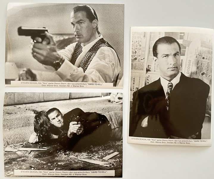 Set of 3 Press Photos - Stills from Film 'Hard to Kill' - Steven Seagal