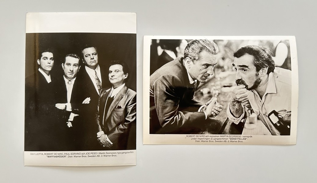 Set of 2 Press Photos - Stills from Film 'Goodfellas' - Martin Scorsese, Robert De Niro