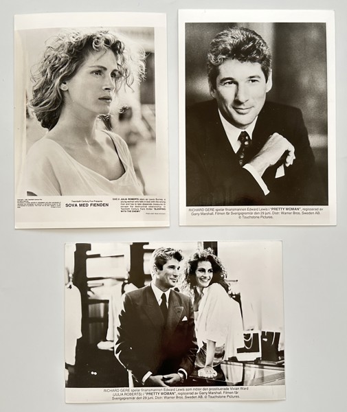 Set of 3 Press Photos - Stills from Films 'Sleeping with the Enemy' and 'Pretty Woman' - Richard Gere, Julia Roberts