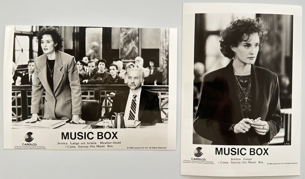 Set of 2 Press Photos - Stills from Film 'Music Box' - Jessica Lange