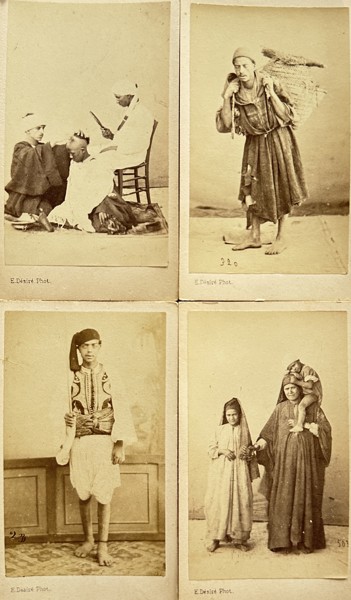 Set of 4 Carte de Visite - Ermé Désiré
 - Portraits of Egyptians - Cairo - 19th Century