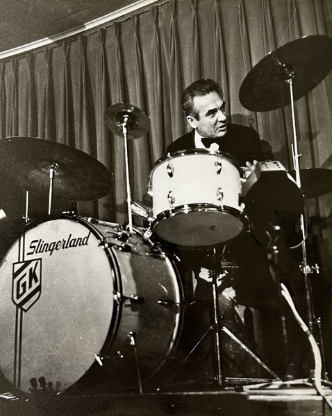 Vintage Monochrome Photography - Drummer - Studio Bertil Hagert - Herbert Grossmann