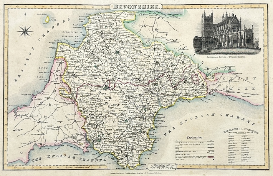 James Pigot - Map of Devonshire with engraving of The Cathedral Church of St. Peter's Exeter_65a_8dc9519dae544c7_lg.jpeg