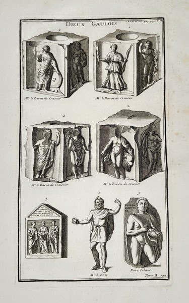 Bernard de Montfaucon (1655–1741) – Gaulish Gods – Copper engraving (1719)