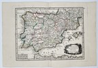 Georges-Louis Le Rouge (1712–1790) – Map of Spain and Portugal – Hand-colored engraving (1750)