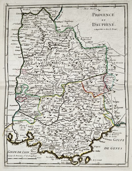 Georges-Louis Le Rouge (1712–1790) – Map of Provence and Dauphiné – Hand-colored engraving (1750)