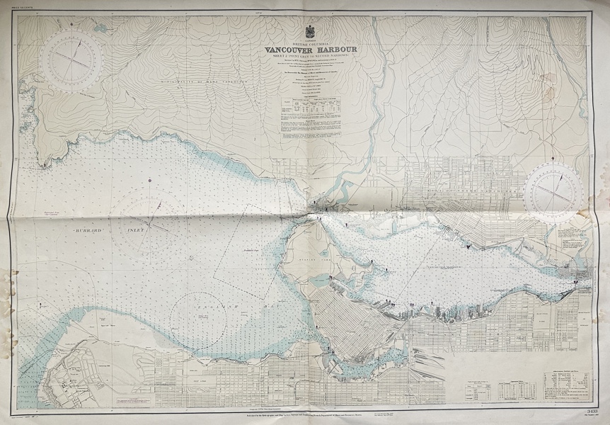 Canadian Hydrographic Service - Sea Chart of Vancouver Harbour