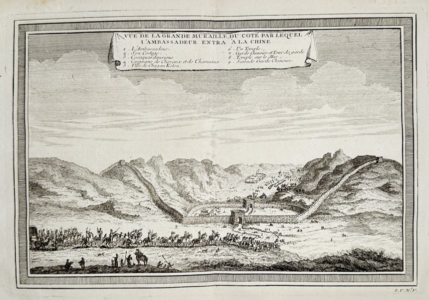 Abbé Prévost (1697–1763) – Topographical View of a Pass Entering China – Copper engraving (1750)