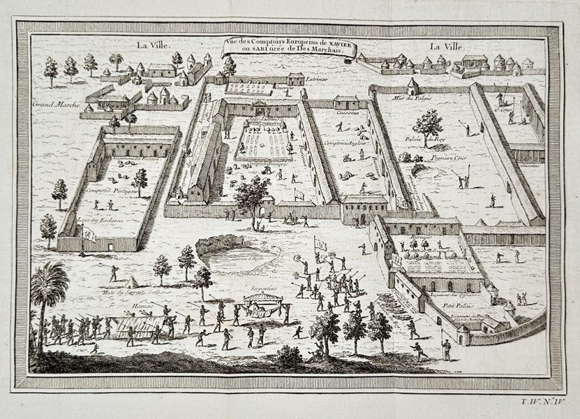Abbé Prévost (1697–1763) – Topographical View of the Town of Savou (Dutch) – Copper engraving (1750)