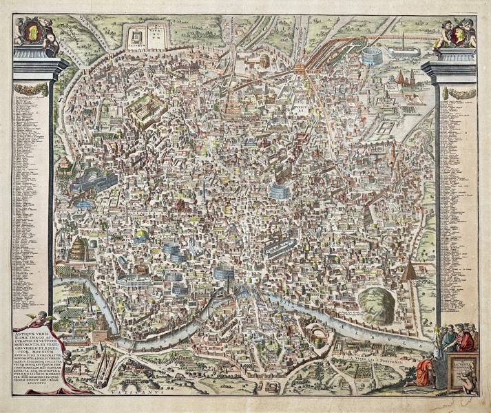 Pieter van der Aa - Map of Rome - "Antiquæ Urbis Romæ Imago Accuratiss Ex Vetustis Monumentis..." - 1681-1700