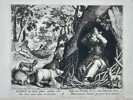 Maerten de Vos (1532–1603) – Saint Blaise in the Wilderness – Copper engraving (1590)