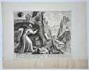 Maerten de Vos (1532–1603) – Saint Artus in the Wilderness – Copper engraving (1590)