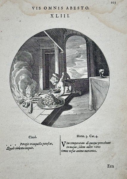 Jacob Cats (1577–1660) – Emblematic Illustration: Let All Force Be Absent – Copper engraving (1650)