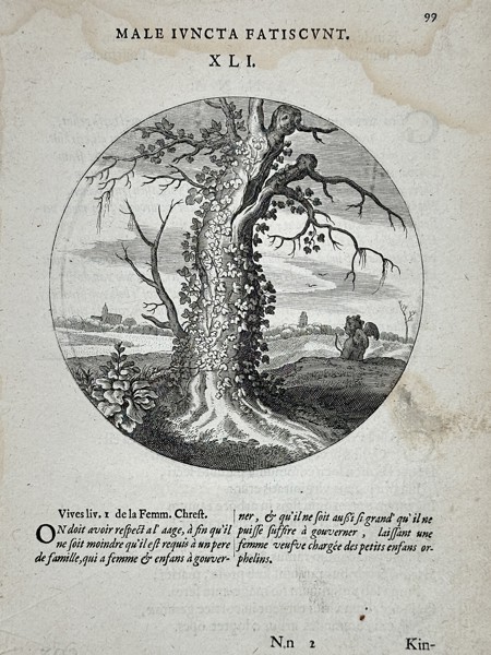 Jacob Cats (1577–1660) – Emblematic Illustration: Ill-Joined Things Fail – Copper engraving (1650)