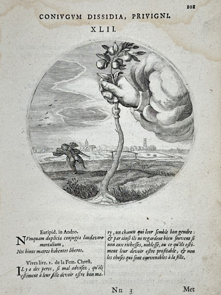 Jacob Cats (1577–1660) – Emblematic Illustration: Dissensions of Spouses, Stepchildren – Copper engraving (1650)