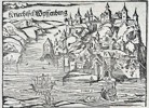 Sebastian Münster (1488–1552) – View of the Fortress of Griechisch Wessenburg (Belgrade) – Woodcut (1550)
