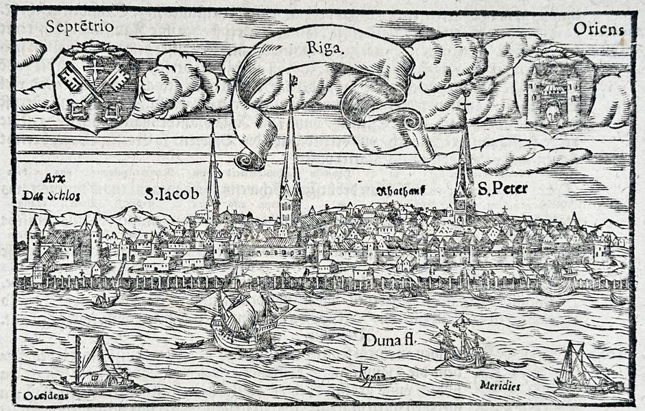 Sebastian Münster (1488–1552) – Bird’s-Eye View of the City of Basle – Woodcut (1550)