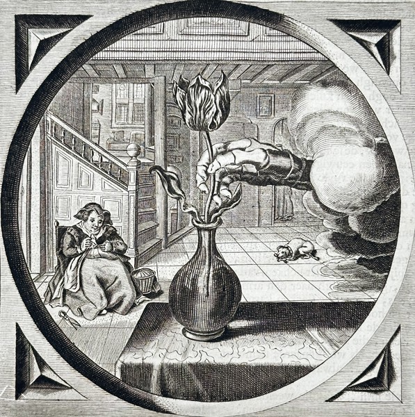 Jacob Cats (1577–1660) – Emblematic Illustration: The Widow – Letterpress text with copper engraving (1650)