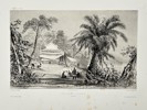 Barthélemy Lauvergne (1805–1878) – View of a Village in Curaçao – Steel engraving (1840)