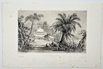Barthélemy Lauvergne (1805–1878) – View of a Village in Curaçao – Steel engraving (1840)