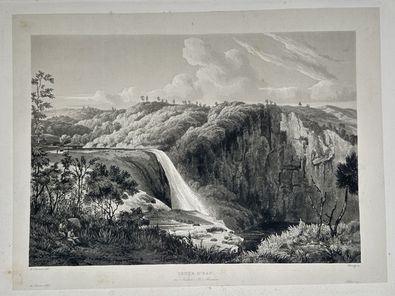 Barthélemy Lauvergne (1805–1878) – View of the Island of St. Ambrose (Chile) – Steel engraving (1841)