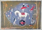 Judith Bledsoe (1928–2013) – Circus Scene – Color lithograph (1970)
