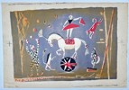 Judith Bledsoe (1928–2013) – Circus Scene – Color lithograph (1970)
