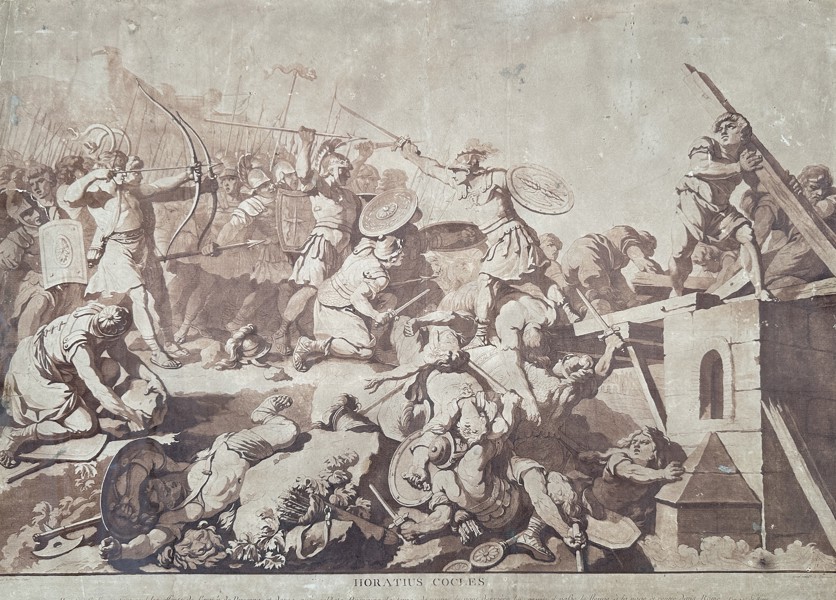 Vincenzo Camuccini (1771–1844) – Horatius Cocles Defending the Bridge – Copper engraving (1810)