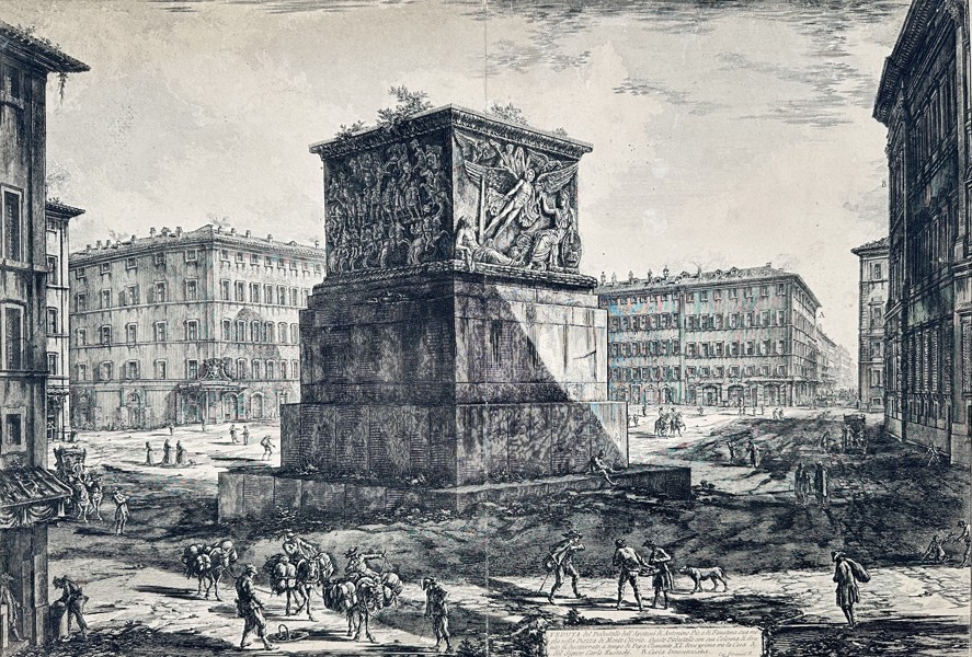 Giovanni Battista Piranesi (1720–1778) – Base of the Column of Antoninus Pius in Rome – Etching (1750)