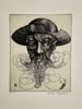 Claudio Nogueira (20th Century) – Portrait of a Bearded Man with Hat – Etching (1980)