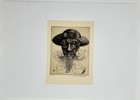 Claudio Nogueira (20th Century) – Portrait of a Bearded Man with Hat – Etching (1980)