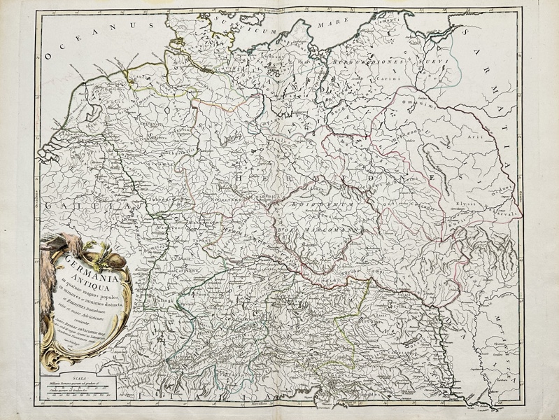 Gilles Robert de Vaugondy / Elizabeth Haussard - Map of Germany - Ancient Germany - Germania Antiqua in quatuor magnos populos