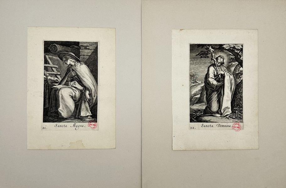 Boetius Adams Bolswert after Abraham Bloemaert - Set of 2 Engravings - Saint Domnina of Syria - Saint Magna