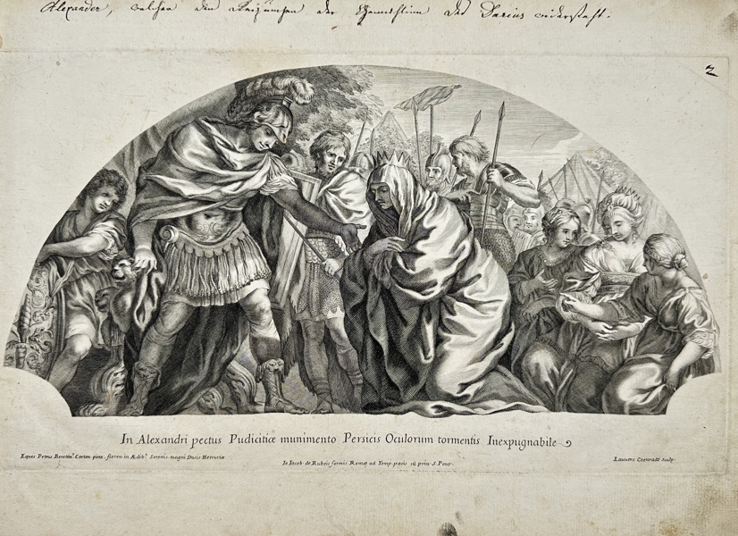 Coenraed Lauwers after Pietro da Cortona - Sisygambis kneeling before Alexander the Great - 1691