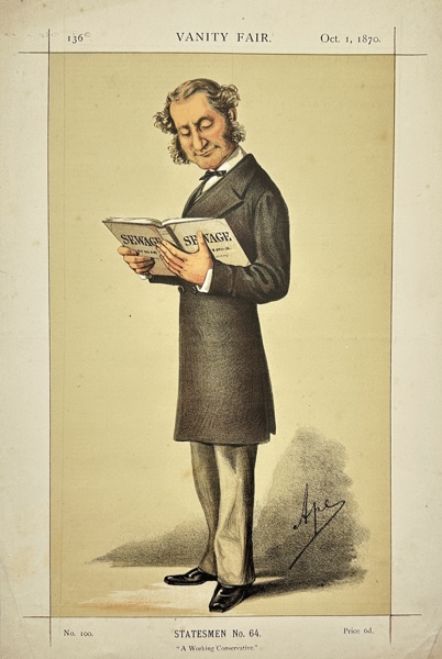 Carlo Pellegrini (1839–1889) - Vanity Fair Caricature - Portrait of Lord Robert Montagu - 1870