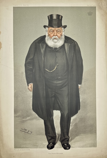 Leslie Ward (1851–1922) - Vanity Fair Caricature - Portrait of Robert Arthur Talbot Gascoyne-Cecil, 3rd Marquess of Salisbury - The Prime Minister - 1900