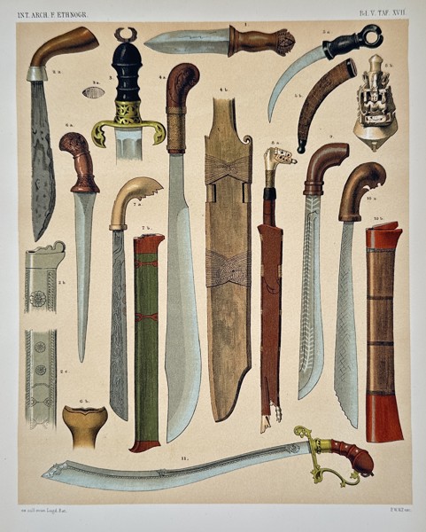Pieter Willem Marinus Trap (1852–1905) – Ethnographic Weapons of the Malay Archipelago – Illustration (1891)
