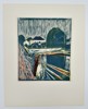 Edvard Munch (1863–1944) – The Girls on the Bridge (Pikene på broen) – Color Woodcut (20th Century)