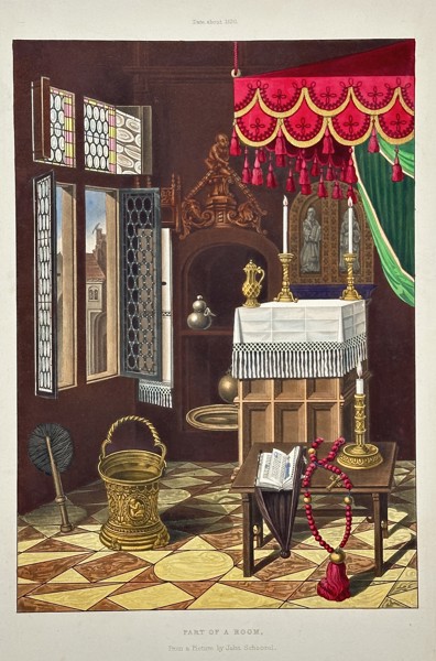 Henry Shaw (1800–1873) – Part of a Room – Hand-colored illustration (Circa 1840)

