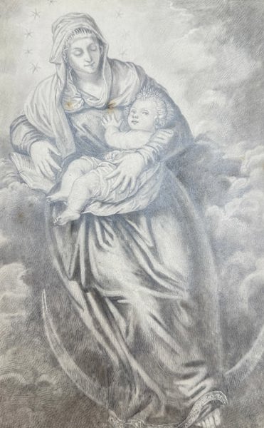 Tintoretto (Italy 1518-1594) after - Drawing, Madonna with Child
