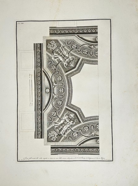 Giocondo Albertolli (1742–1839) & Giovanni Mercoli – Ornamental Ceiling Design – Copper Engraving from Ornamenti Diversi (1778–1782)