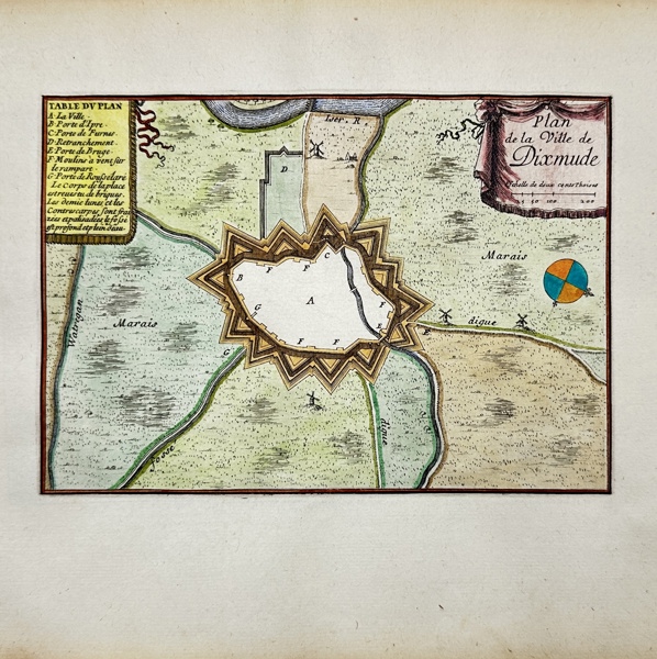 Sebastien de Pontault Beaulieu - Plan of the city of Dixmude, Diksmuide, Belgium - 1680