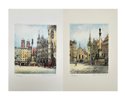 Johann Friedrich Dietrich (1787-1846), after - Set of 2 Aquatint Etching, Marienplatz in München, Germany