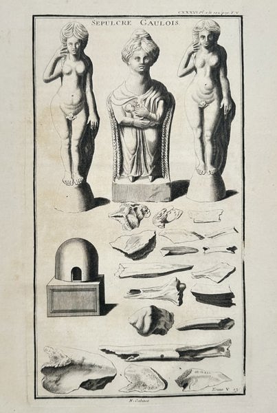 Bernard de Montfaucon – Gallic Sepulchre (Sepulcre Gaulois) – Engraving (Early 18th Century)