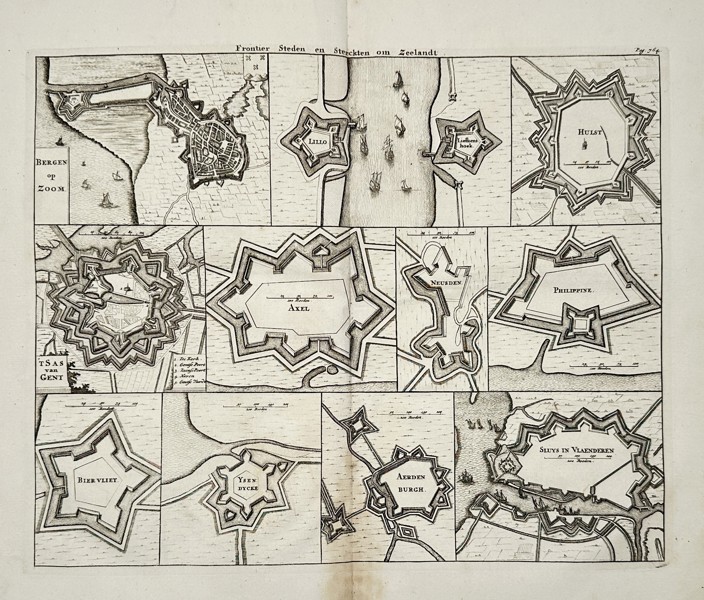 Mattheus Smallegange (1624-1710) – Frontier cities and forts of Zeeland – Engraving (1700)